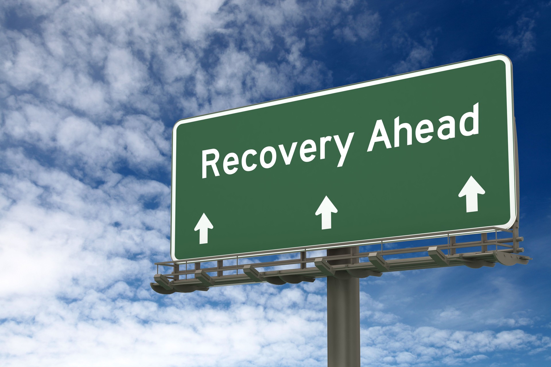 Recovery change ahead billboard highway sign